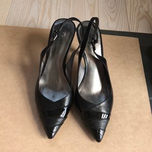 Anne Klein Leather Slingback Heels